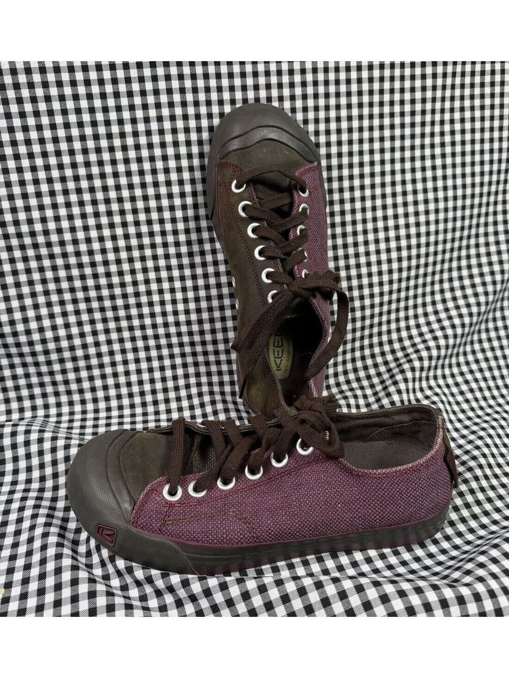 KEEN Coronado Canvas Sneakers Womens 8 Brown Purple Low Top Lace Up Shoes